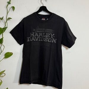 Harley-Davidson Black Cotton Graphic Tee - Medium